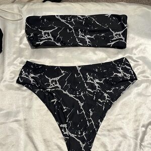 Black and white bikini